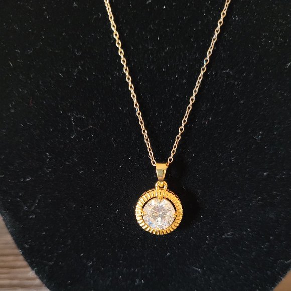 Genevive 14K Over Silver CZ Necklace - Picture 3 of 7